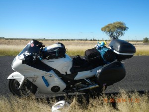 Stopped to re-attach the pannier