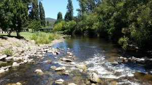 river at the back of the pub